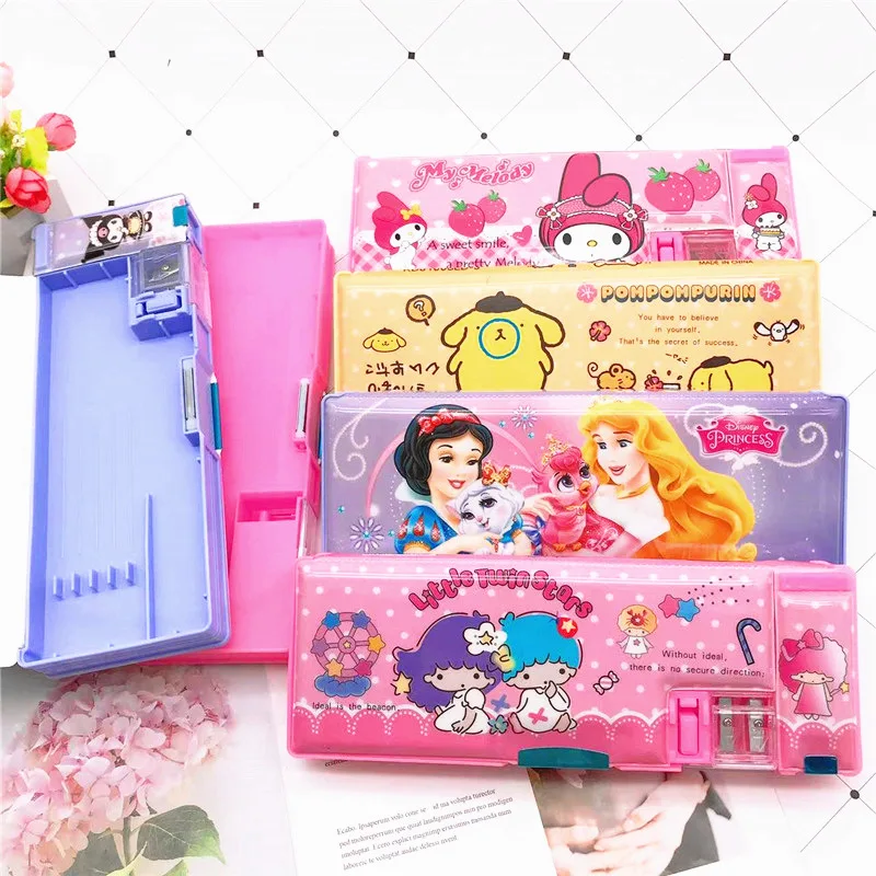 Estuche para lápices MINISO Kawaii Sanrio multifunción lindo caja de lápices de gran capacidad material de oficina escolar papelería