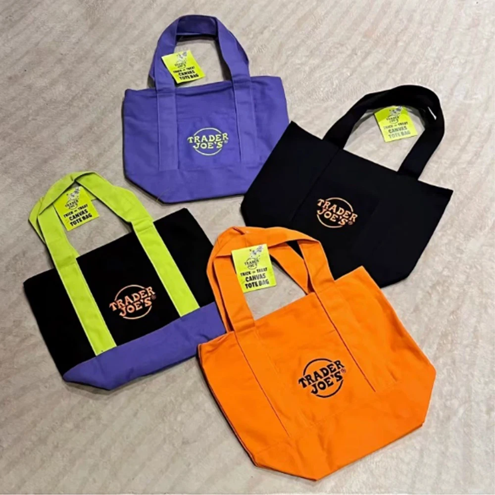 

Сумочка Трейдер Джо на Хэллоуин, холщовая сумка для рождественских праздников, прочная и многоразовая сумка для покупок для рождественских вечеринок