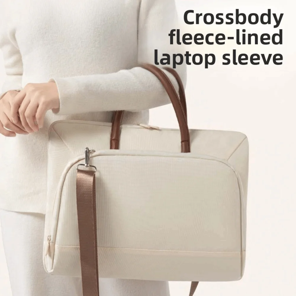 Shoulder Strap Business Laptop Bag with Handle Solid Color Portable Laptop Bags Simple Briefcase Laptop Shoulder Bag Office Use