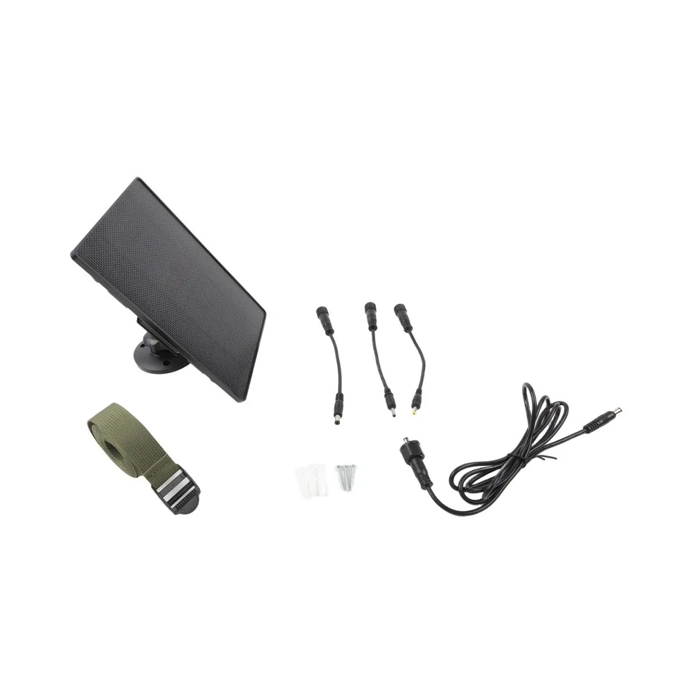 6000mAh Solar Panel for Wildlife Cameras with IP65 Protection and 6V/9V/12V Output Options Monocrystalline 17x10.5cm Black