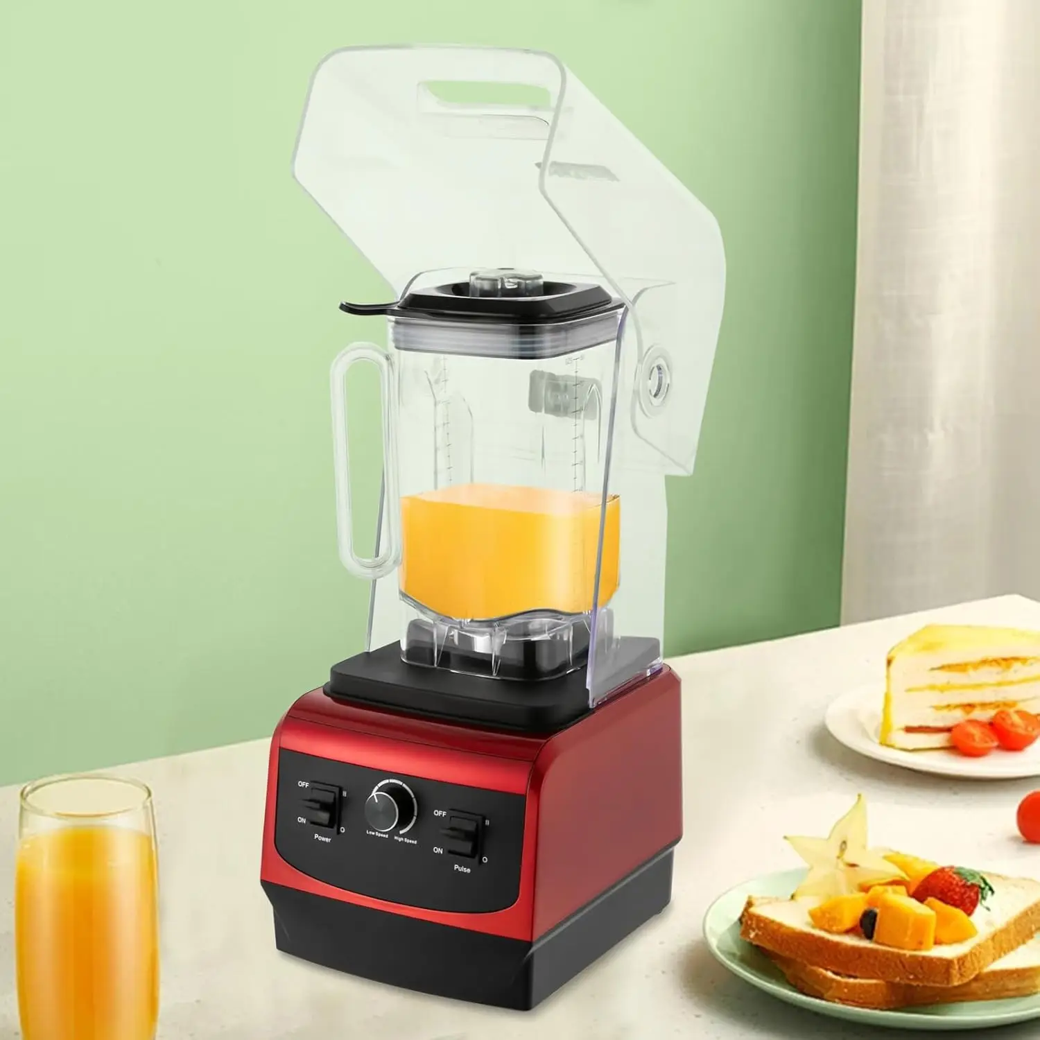 خلاط احترافي آلة سليشي 110 فولت خلاط منزلي من الدرجة التجارية مع حاوية 74.4 أونصة من الفولاذ المقاوم للصدأ عصير مجمد