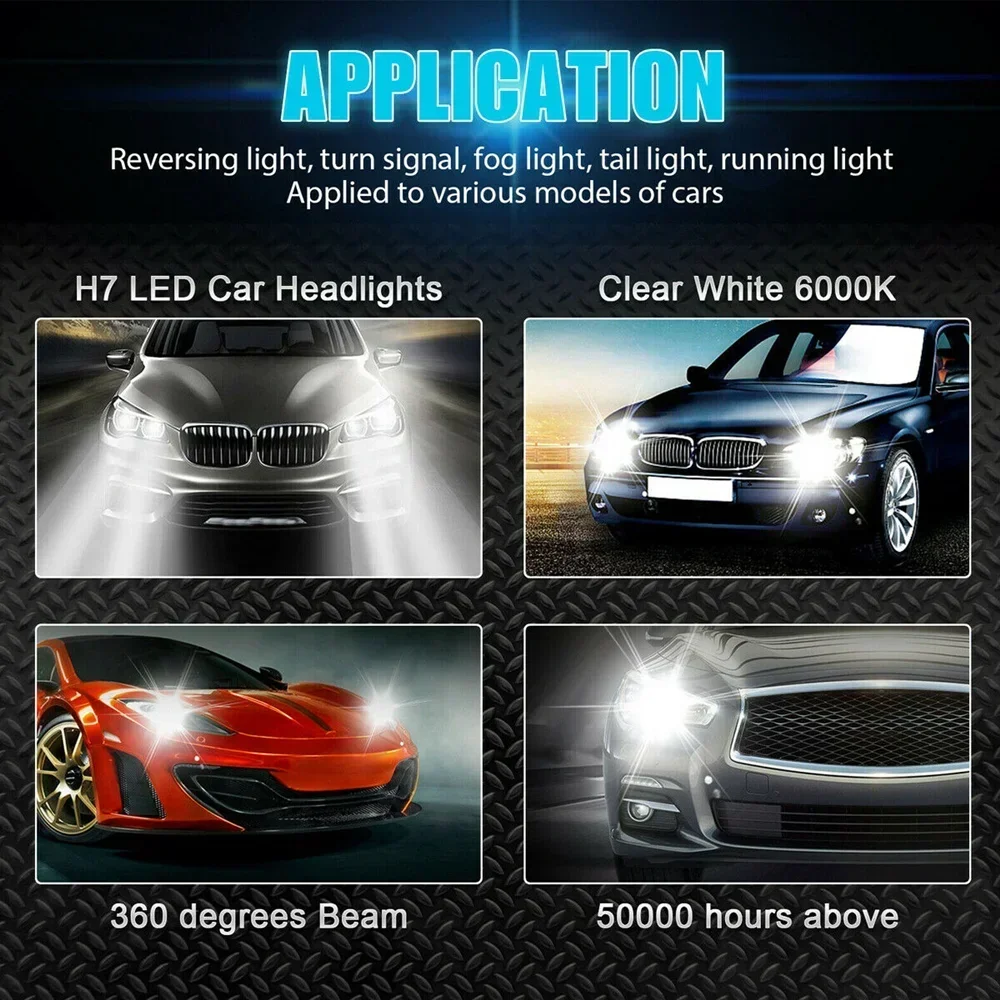 2x H7 LED Headlight Bulb Kit High/Low Beam 110W 45000LM Super Bright 6000K White Bulbs H8 For CAR DOWN LIGHT H1 H3 H7 H6 H9 H16