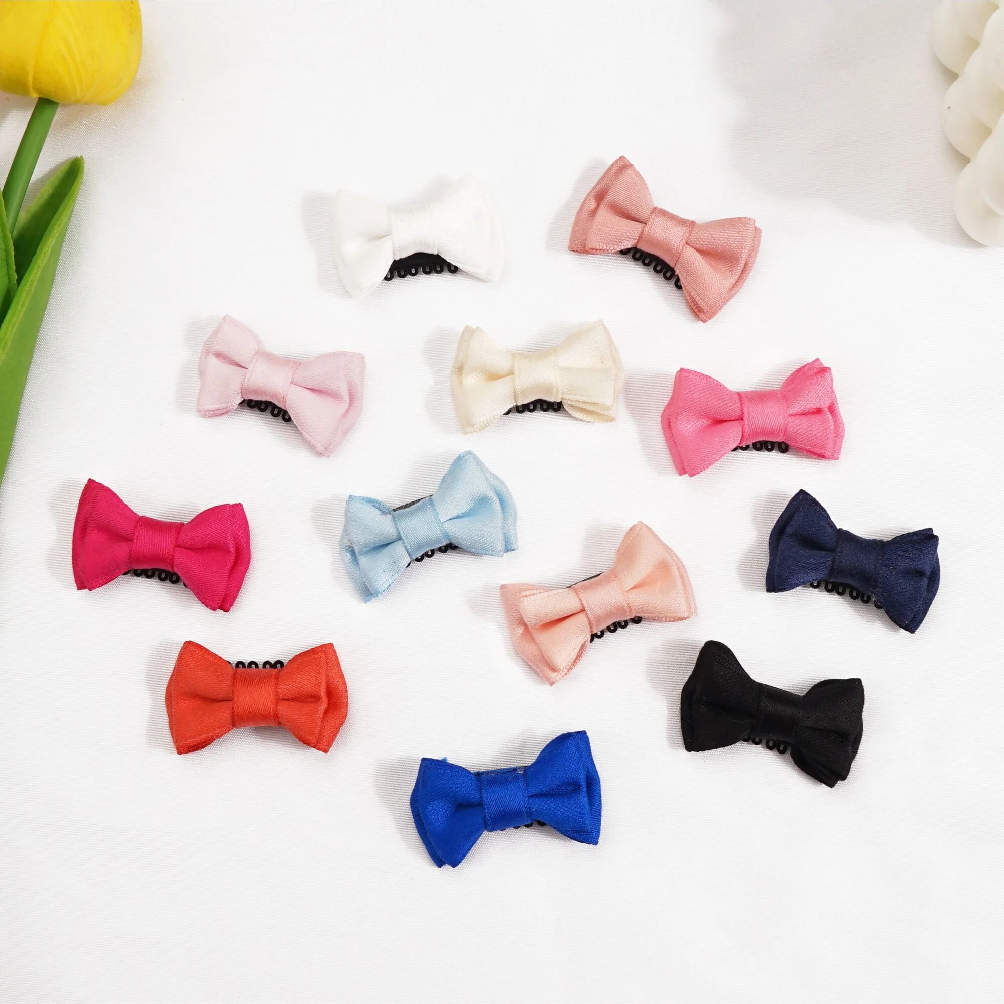 16Pcs Baby Girl Hair Clips Solid Style Barrettes for Kids Infant Hairbows hand sewn hair combs for Children hair accessories