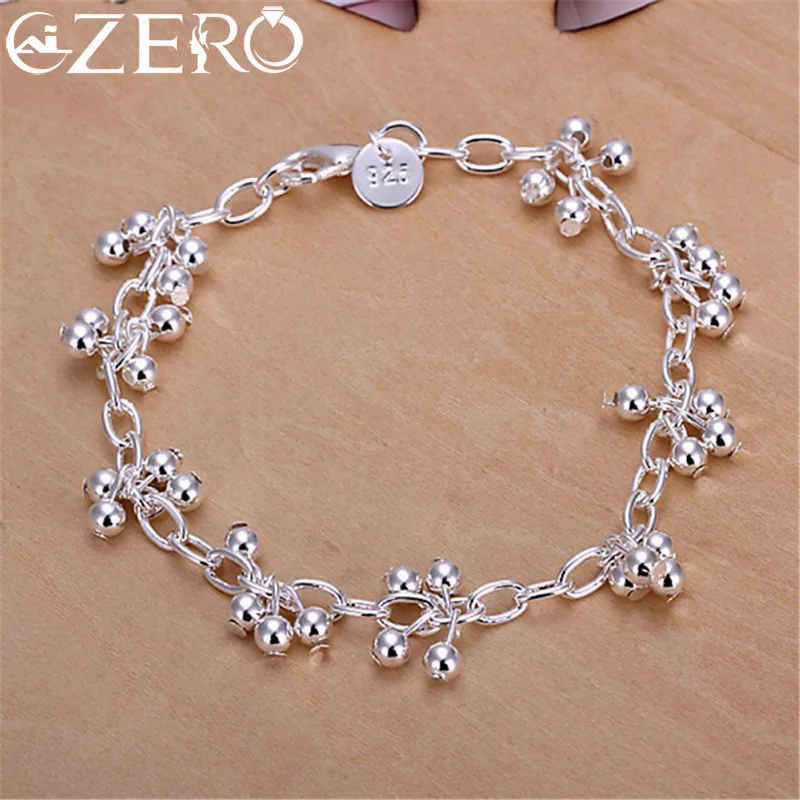 Hermosa pulsera de plata 925 para mujer, brazalete de cadena con cuentas, joyería hermosa a la moda, venta al por mayor