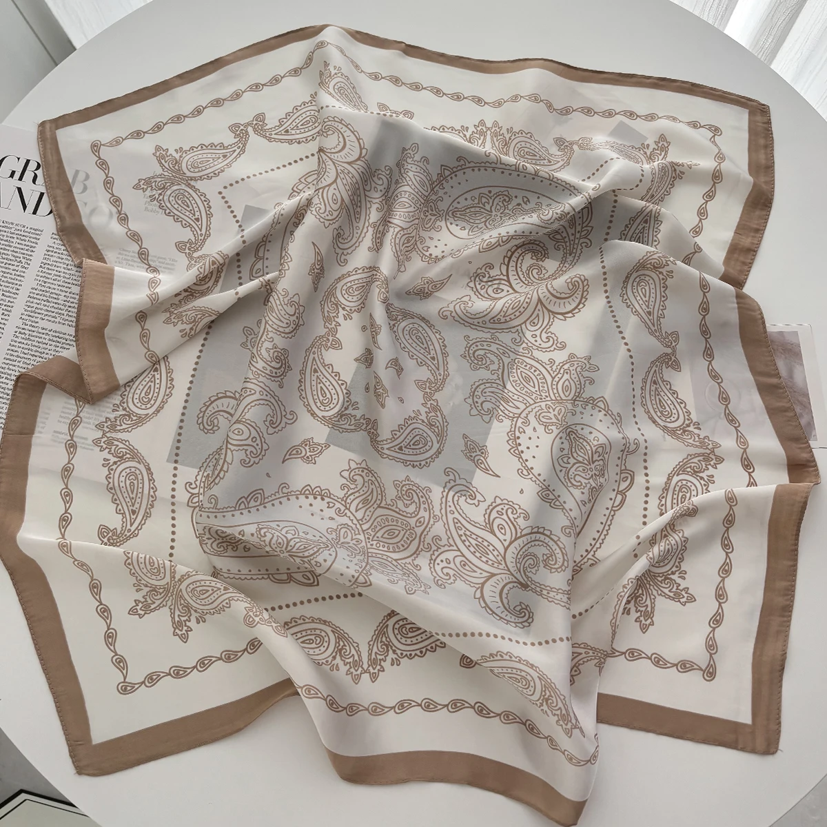 1PC Solid Color Square Scarf Women Luxury Beach Scarf Fashion Lady Hair Head Bandana Wraps Female Neckerchief Hijab Shawl