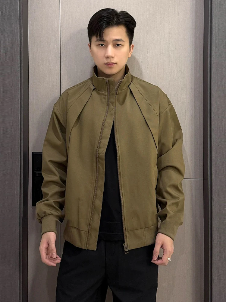 

Мужской костюм-комбинезон цвета хаки для осени и весны, в американском стиле, из износостойкой ткани, для скалолазания, рабочий, пилотский, на молнии