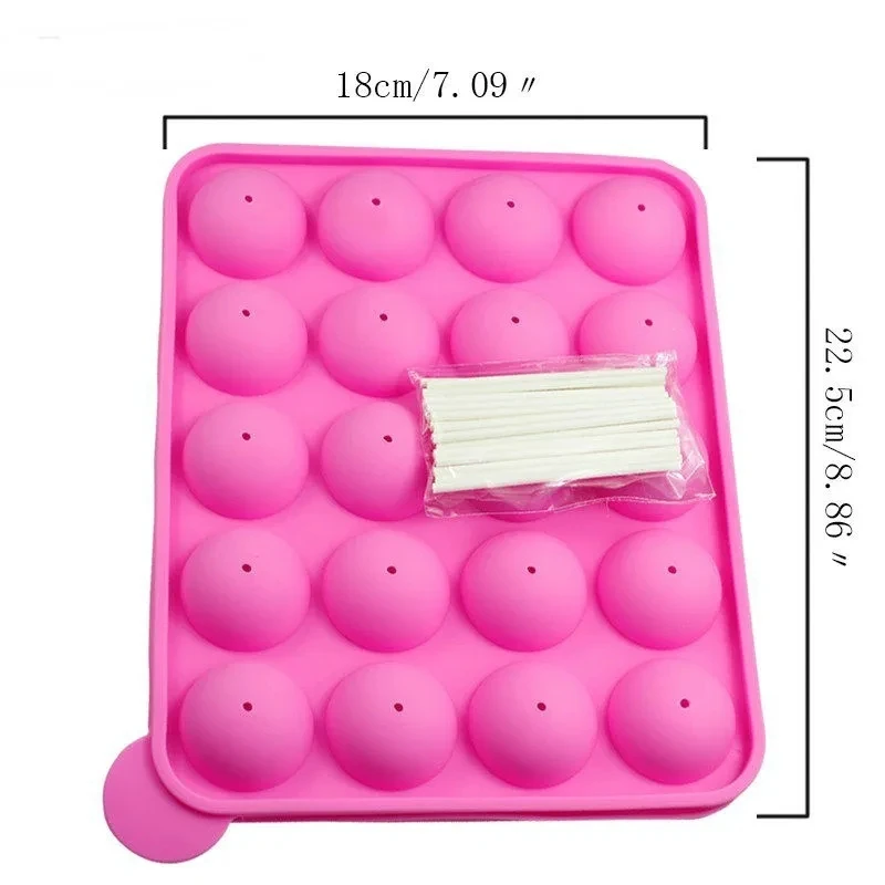 20 Holes Silicone Cake Pop Mold Lollipop Maker Baking Cake Mould Candy Chocolate Bar Mold Kitchen Accessories Decorating Tools