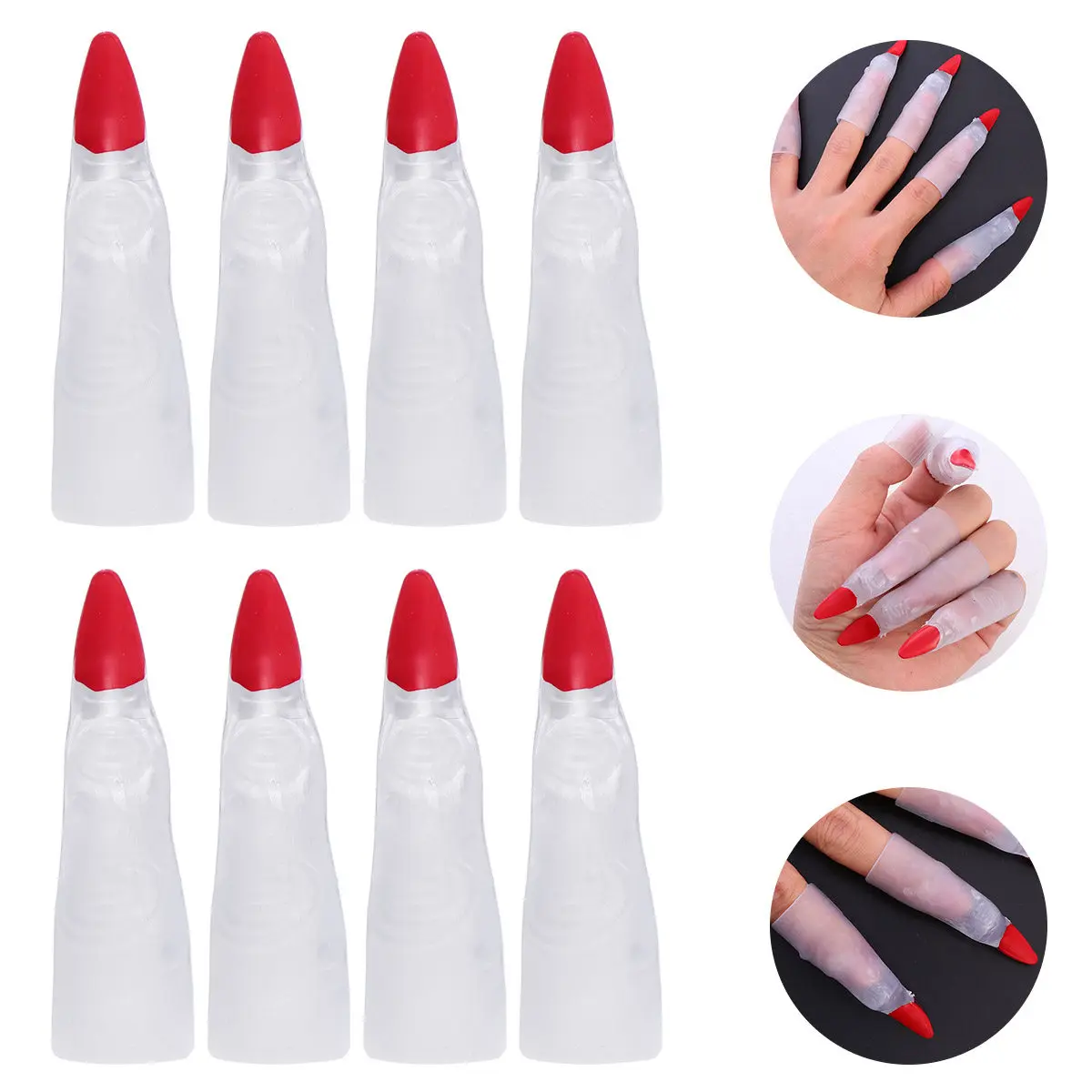 

30Pcs Artificial Nail Tips Glow in The Dark for Cosplay Halloween Pranks Decorative Party Accessories Witch
