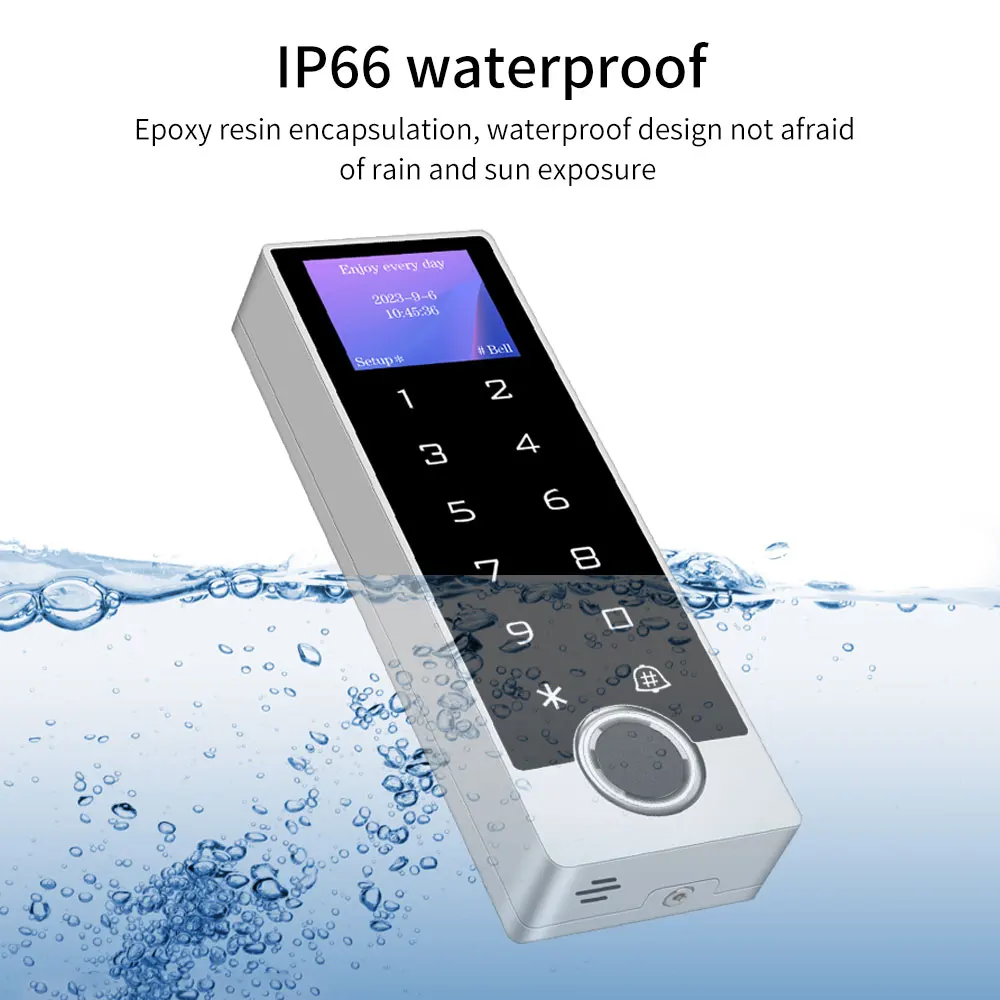 Multifunctional Standalone Fingerprint Access Control with Tuya App LCD Screen IP66 Waterproof Zinc Alloy Keypad Wifi Connection