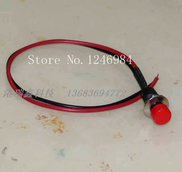 [SA]PB301A electronic switch interlocking M10 circular red button normally open switch button switch with line--50pcs/lot