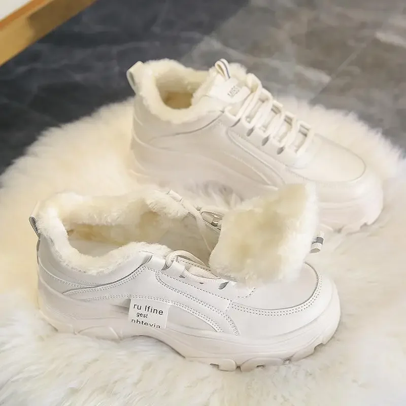 المرأة الشتاء سميكة الصوف مبطن أحذية قطنية المضادة للانزلاق عالية الكعب أحذية رياضية كاجوال شمال الصين حذاء رياضي قطني كبير #4