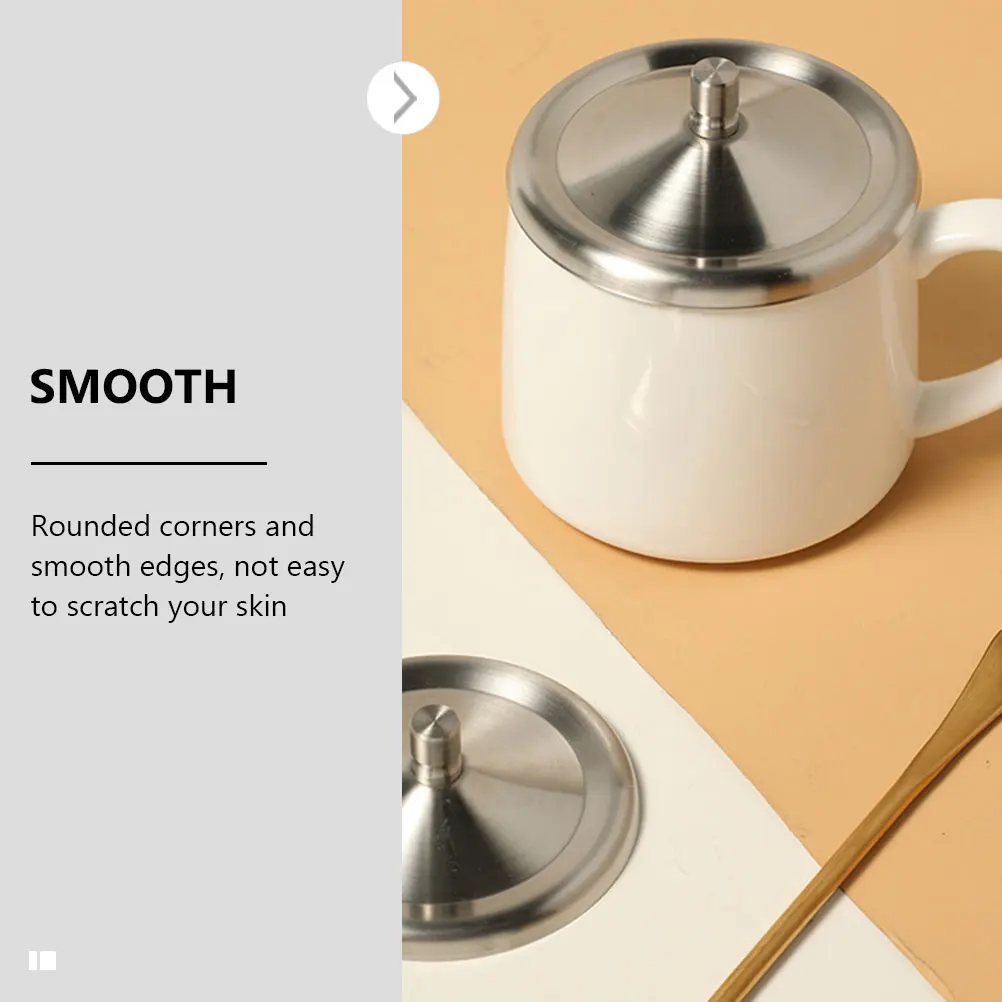 

3 Pcs Stainless Steel Lid Cup Coffee Mug Lids Covers Mugs for Ceramic Glass Travel