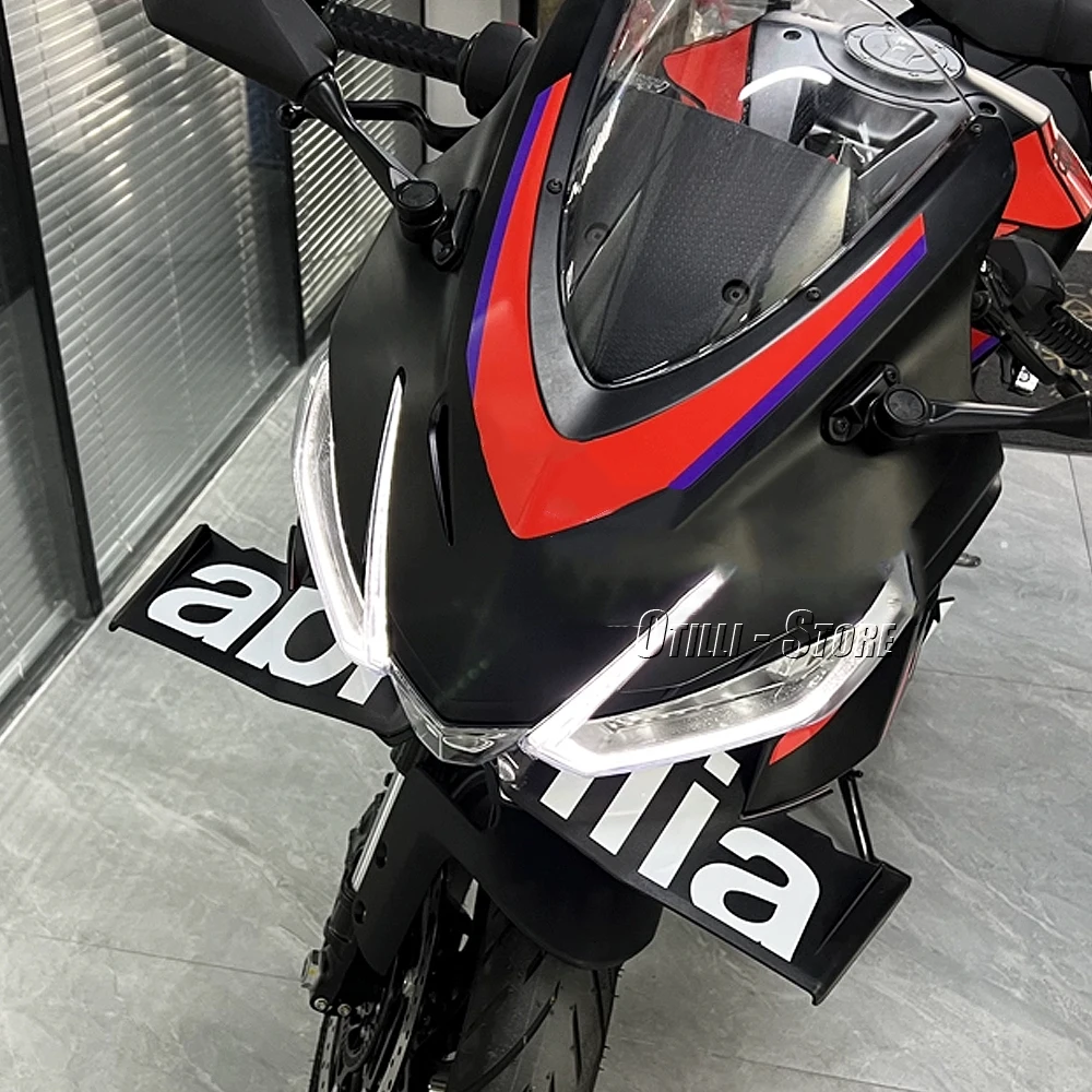 Novos acessórios da motocicleta abs frente carenagem winglet aerodinâmico asa kit spoiler para aprilia rs457 rs 457 rs457 2024 2025