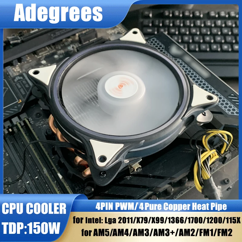 

4 Heatpipes CPU Air Cooler Low Profile PC Radiator For Intel LGA 775 1366 1155 1150 1151 1156 1200 1700 2011 X79 X99 AMD AM4 AM5