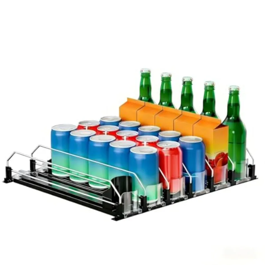 

Drink Organizer for Fridge rd Gen Refrigerator Organizers and Storage Automatic Pusher Glide and Adjustable Width Can Organizer