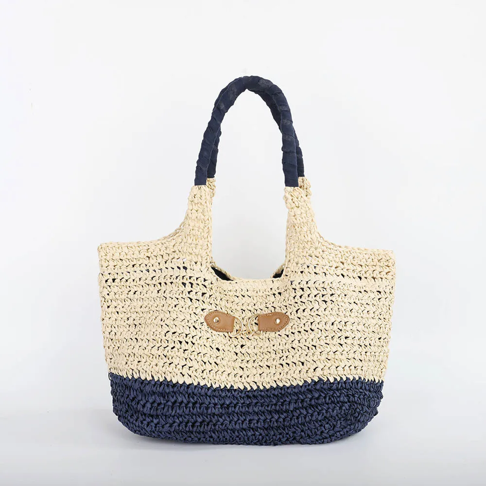 

Bohemian Paper Rope Straw Shoulder Bag New 2023 Woven Bags for Women Summer Large Rattan Beach Bag Designer Handbags Shopper Ins