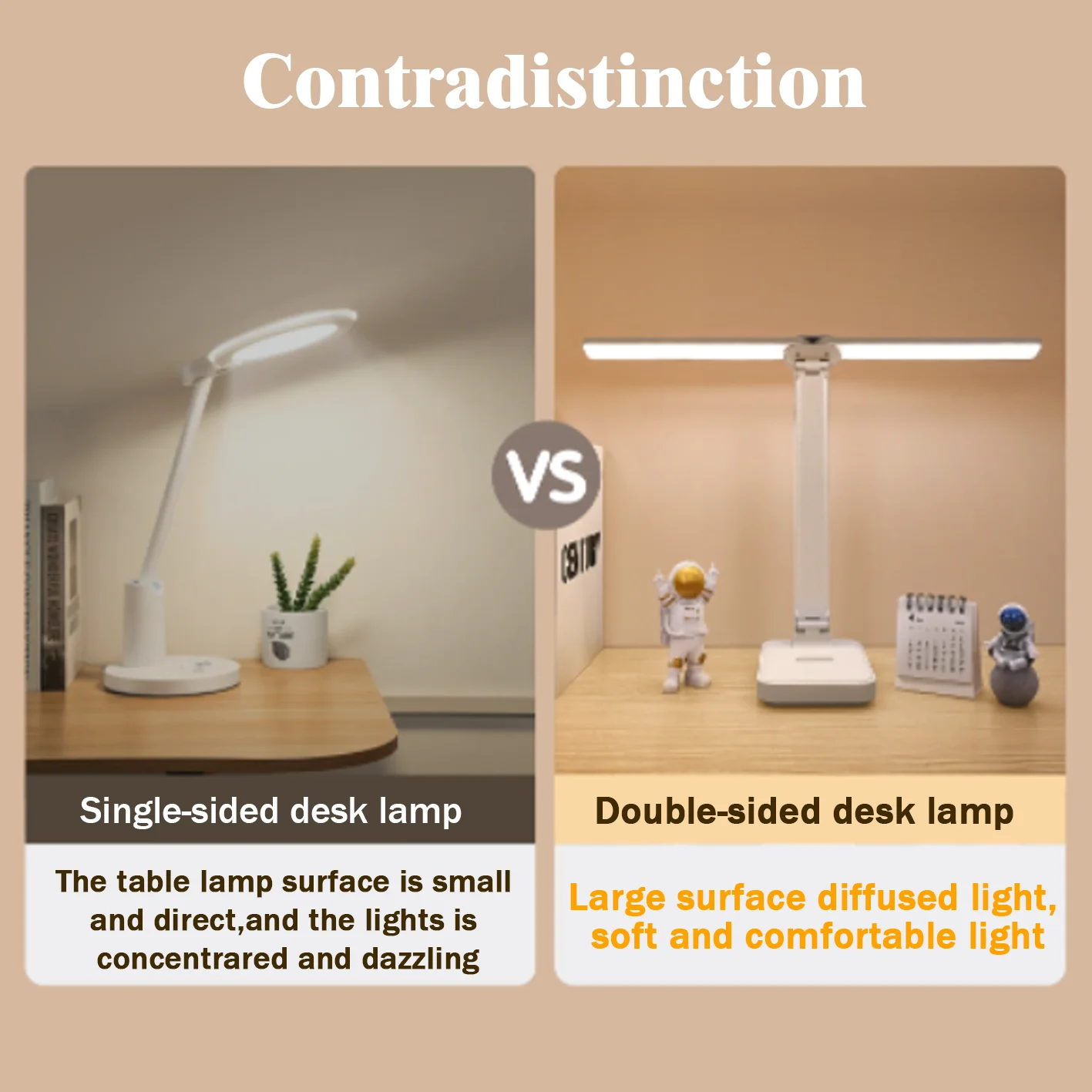 C2 3 Levels Dimmable LED Desk Lamp Touch Night Light USB Rechargeable Eye Protection Foldable Table Lamp Bedroom Bedside Desk