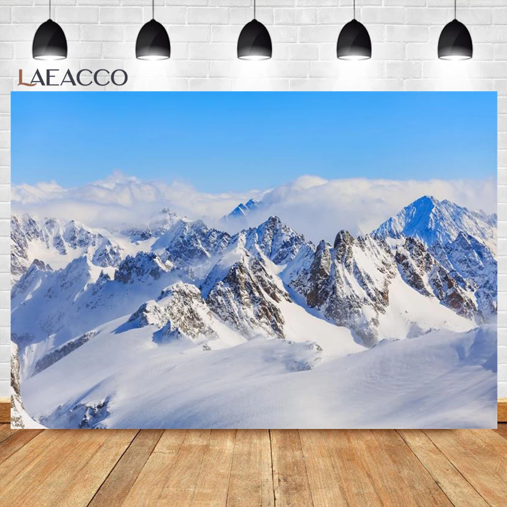 Laeacco Winter Mountain Top Snow Stone Winter Natural View Photographic Backgrounds Photography Backdrops Photocall Photo Studio