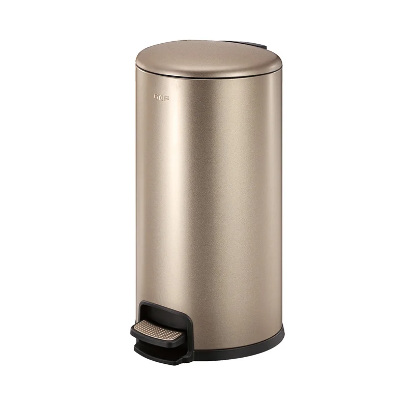 30L Stainless Steel Anti-Fingerprint Shape Standing Waste Bin Slow Close Pedal Trash Can for Kitchen Hotel Restaurant Supplies
