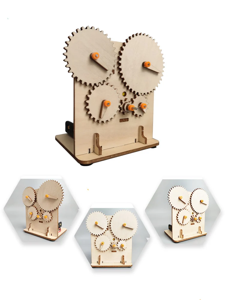 Ruota dentata elettrica in legno giocattolo scientifico per bambini tecnologia Gadget STEM fisica Puzzle Kit apprendimento giocattoli educativi per bambini