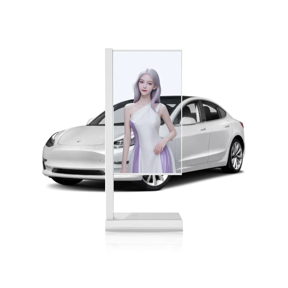 55-inch HD AI Digit Human Touch Transparent OLED Totem, High-end Retail Interactive Exhibition, AliExpress Hot Sale
