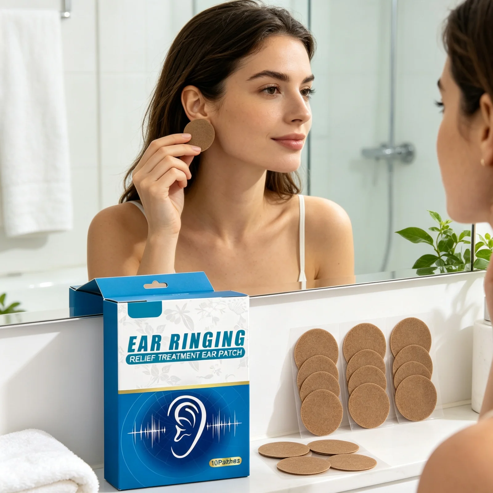 Tinnitus Soothing Patches Skin‑friendly Breathable Alleviate Ear Ringing Buzzing Discomfort Portable External Ear Care Patches