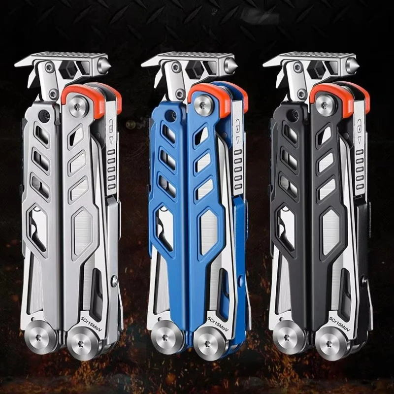 T01YH - Alicates Multiherramienta Premium 22 en 1, Cuchillo Multiusos Portátil, Destornillador, Abrebotellas, Tijeras, Extractor de Clavos con Funda de Nailon