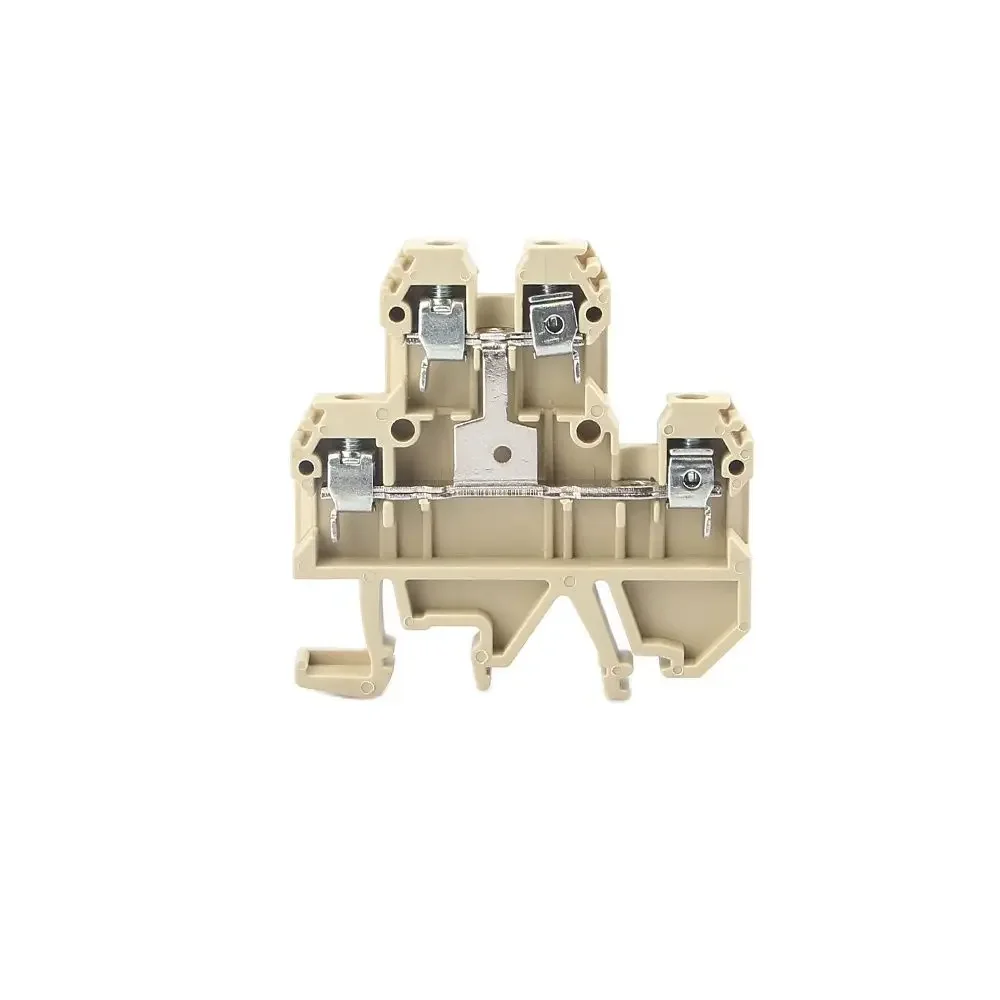 10Pcs DK-4QV/35 Din Rail Wire Conductor Connector Two-Level Screw Clamp Terminal Blocks Inflaming Type DK4QV/35