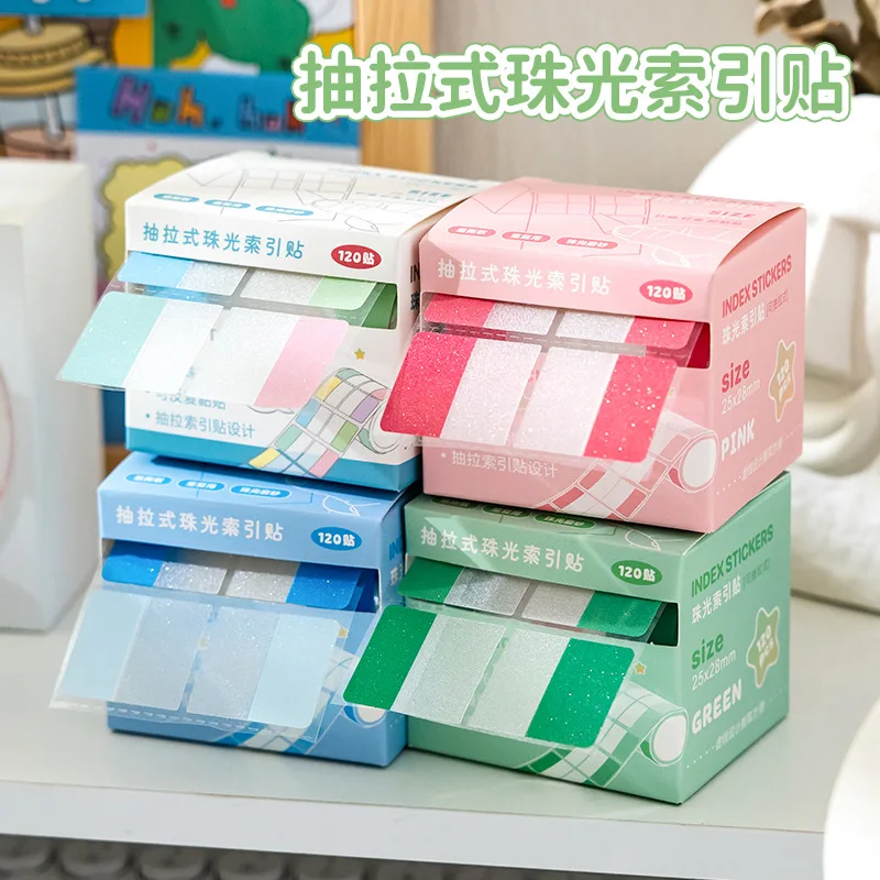 Pull out pearl index sticker with high appearance and stickiness, learning classification memo and guide, convenient sticker