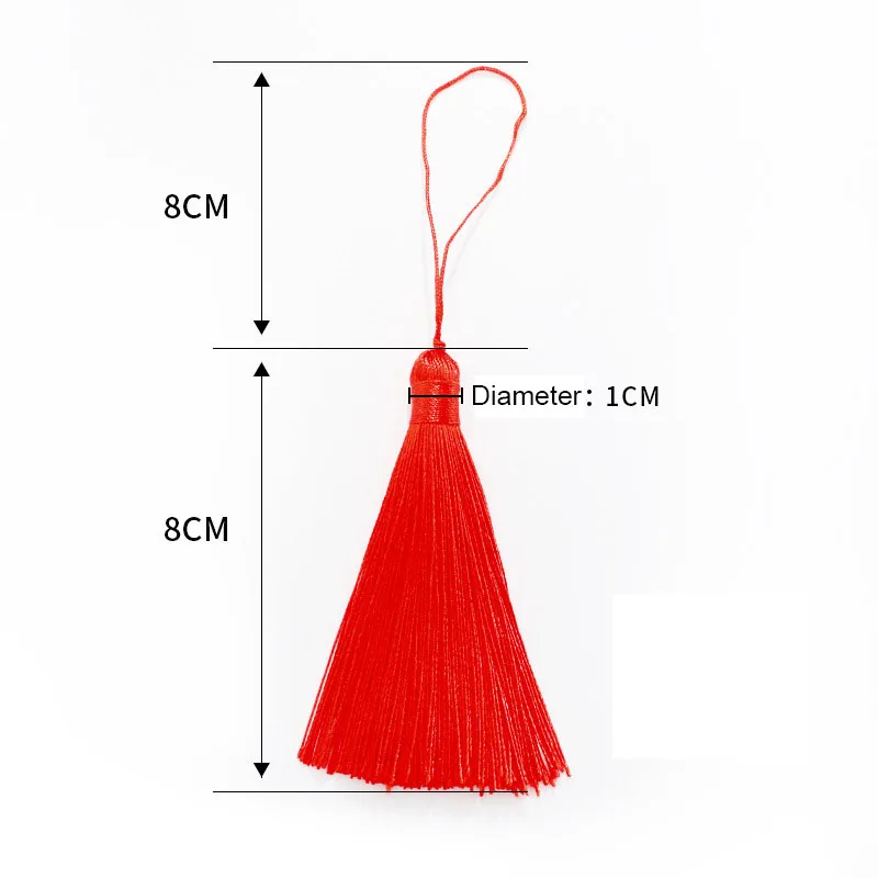 5pcs 8cm Colorful Tassel Fringe for DIY Crafts and Jewelry Making Spike Polyester Ice Silk Bookmark Key Chain Tassels