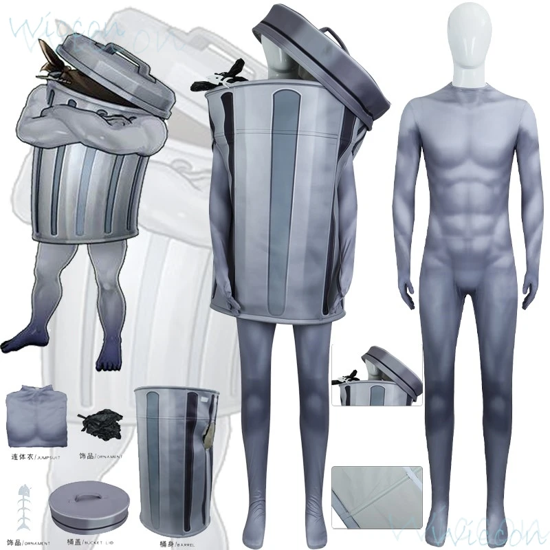 

Game Lordly Trashcan Cosplay Honkai: Star Rail Costume Jumpsuit Set Funny Trash Can Play Uniform Set Halloween Party Outfit