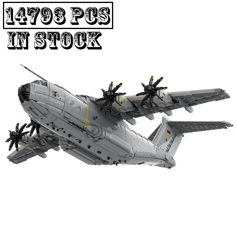 New MOC-156307 Airbus A400M Atlas With Power Functions Building Blocks Assemble Brick Parts Kid Toys Collectible Birthday Gifts