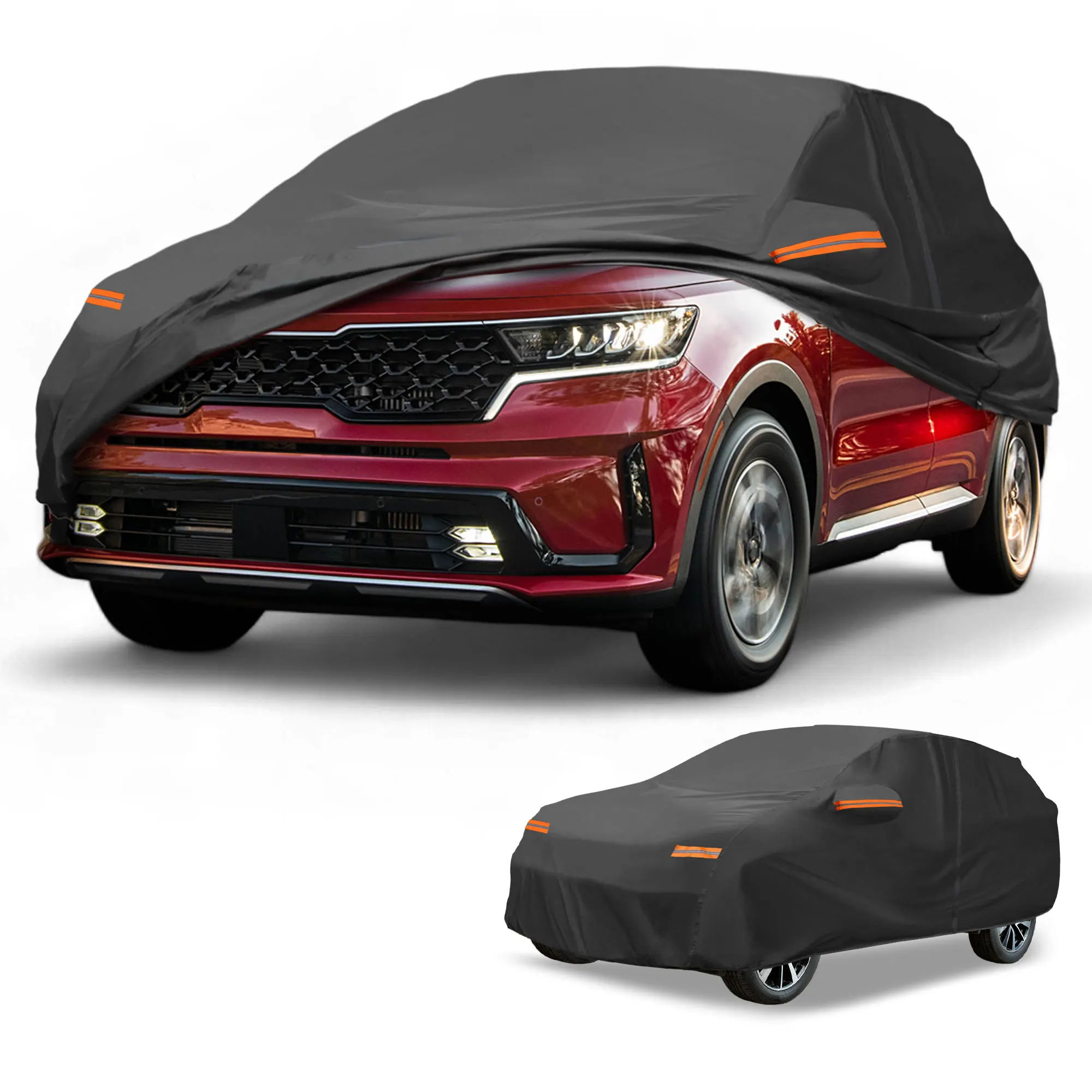 

UXCELL Car Cover Waterproof All Weather Sun Rain Protection Full Exterior 190T-PU Cover for Kia Sorento with Reflective Strips