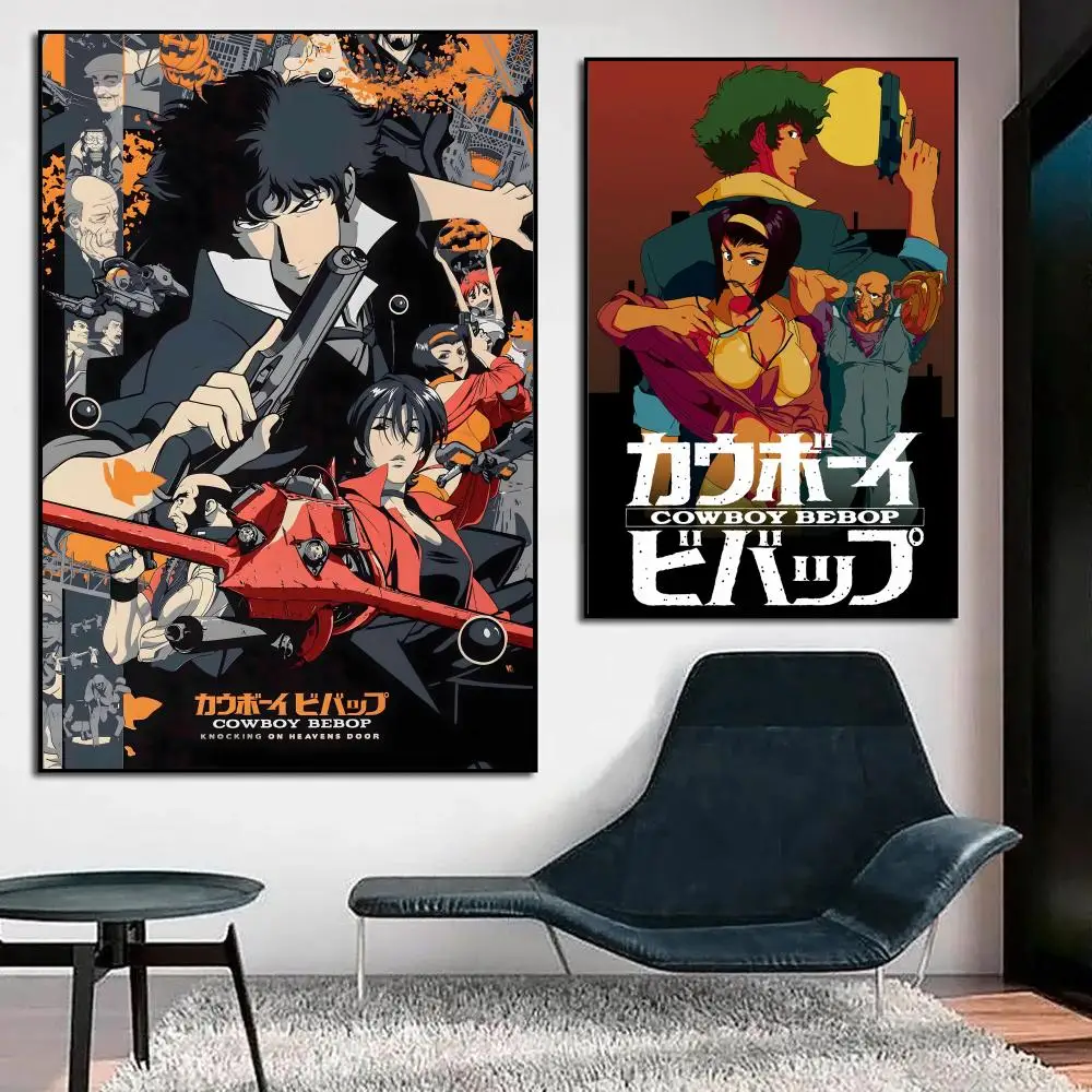 Classic Japanese Anime Cool C-Cowboy Bebop Poster HD Anime Hot Theme Singer/OST/Movie-Waterproof Self-Stick Home Decor
