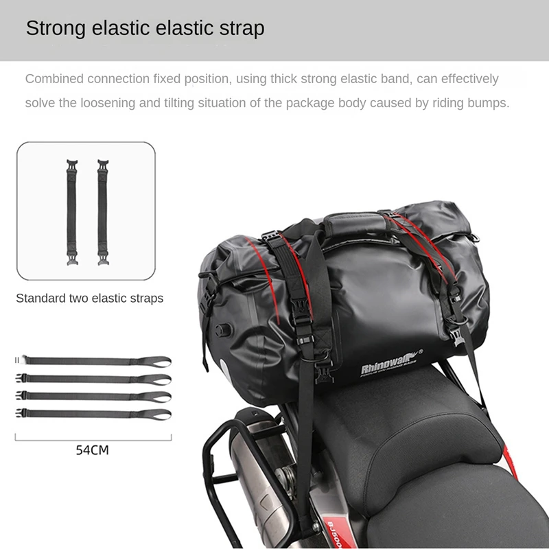 Rhinowalk Waterproof PVC Tail Saddle Bag Durable Dry Luggage Outdoor Bag Motorbike Rear Seat Bag