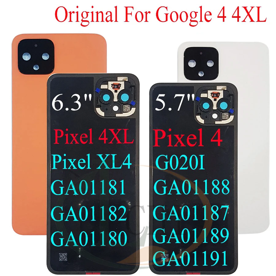 

AAA Quality For Google Pixel 4 Battery Cover Door Back Housing Rear Case For Google Pixel 4XL Back Battery Door With Camera Lens