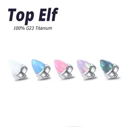 1/10pcs G23 Titanium 16G Opal Dermal Anchor Top Helix Cartilage Internally Threaded Ends Piercing Earring Piercing Jewelry