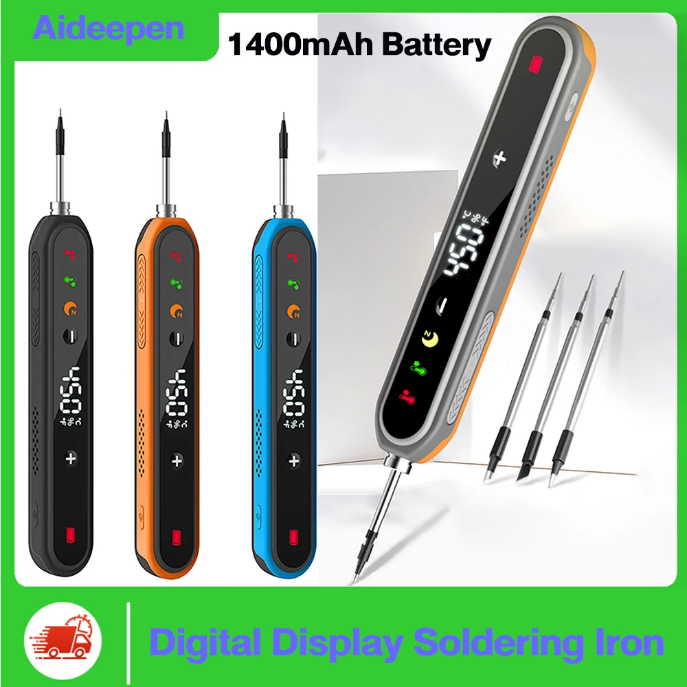

USB-паяльник с цифровым дисплеем и интерфейсом Type-C, беспроводной, с регулировкой температуры, высокомощный инструмент для пайки