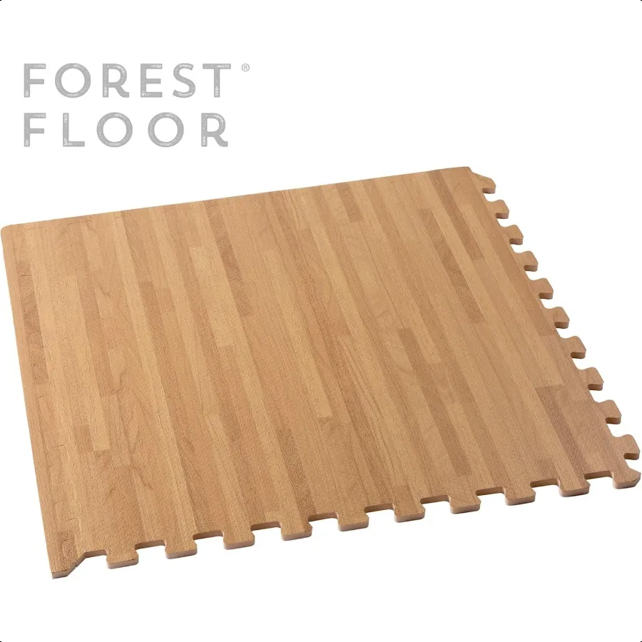 Plancher forestier 3 8 pouces d'épaisseur carreaux de mousse imprimés Premium Grain de bois tapis de sol en mousse imbriqués sol antifatigue élégant Flo
