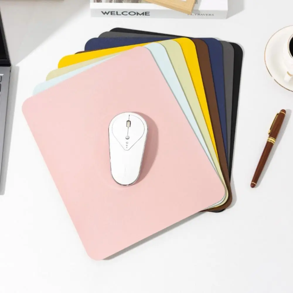 New High Quality Durable Leather Mouse Pad Wear Resistant Anti Scratch Gaming Desk Mat Smooth Solid Color Mice Mat Laptop