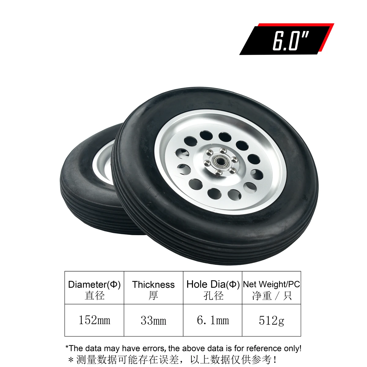 1 Paar Hoge Kwaliteit Rubberen Wiel Band W/Aluminium Hub 1.75 "/2.5"/ 3 "/3.5"/4 "/4.5"/5 ''Inch voor RC Vliegtuig Model Jet