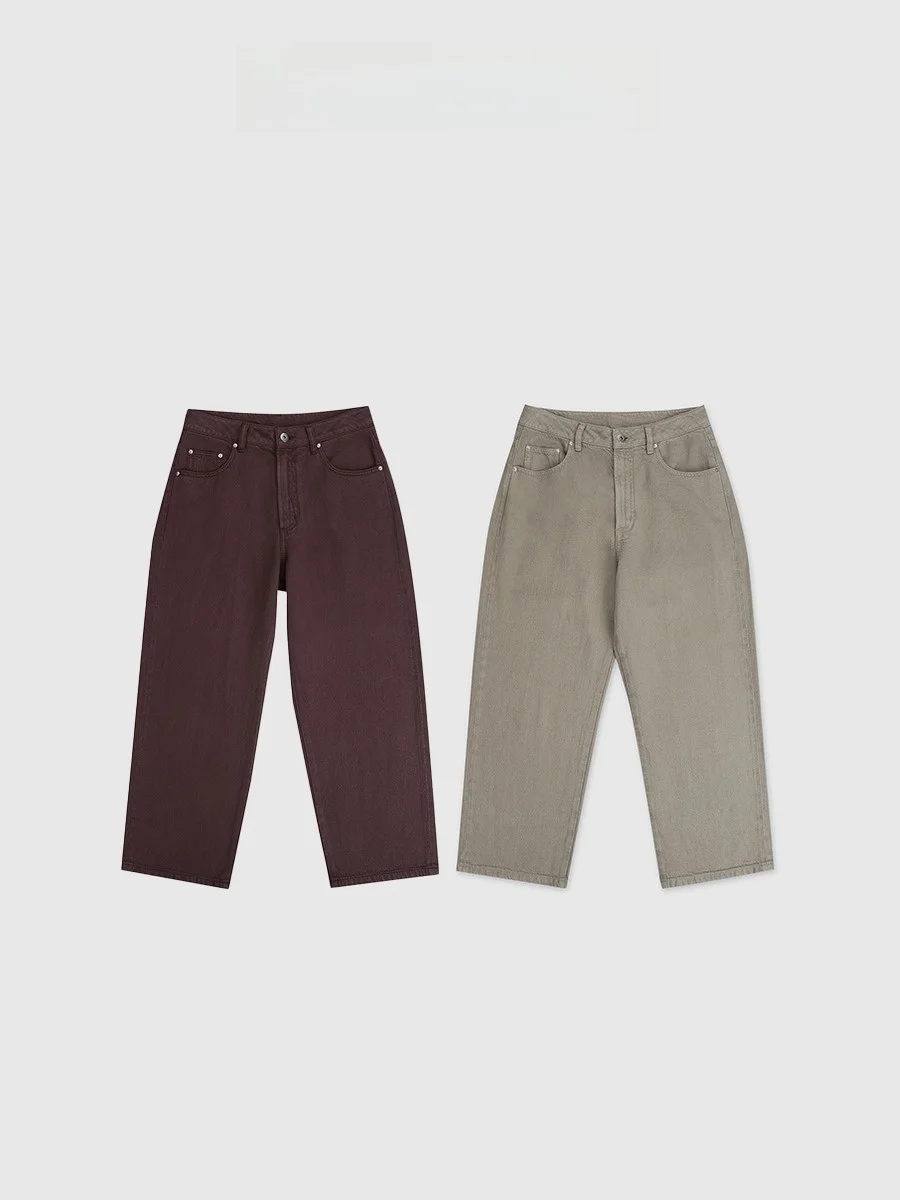 

Женские джинсы BaAtOne Vintage Street Versatile Nine-Tenths Straight Leg Jeans BFS2DI062BK с матовой отделкой и завышенной талией