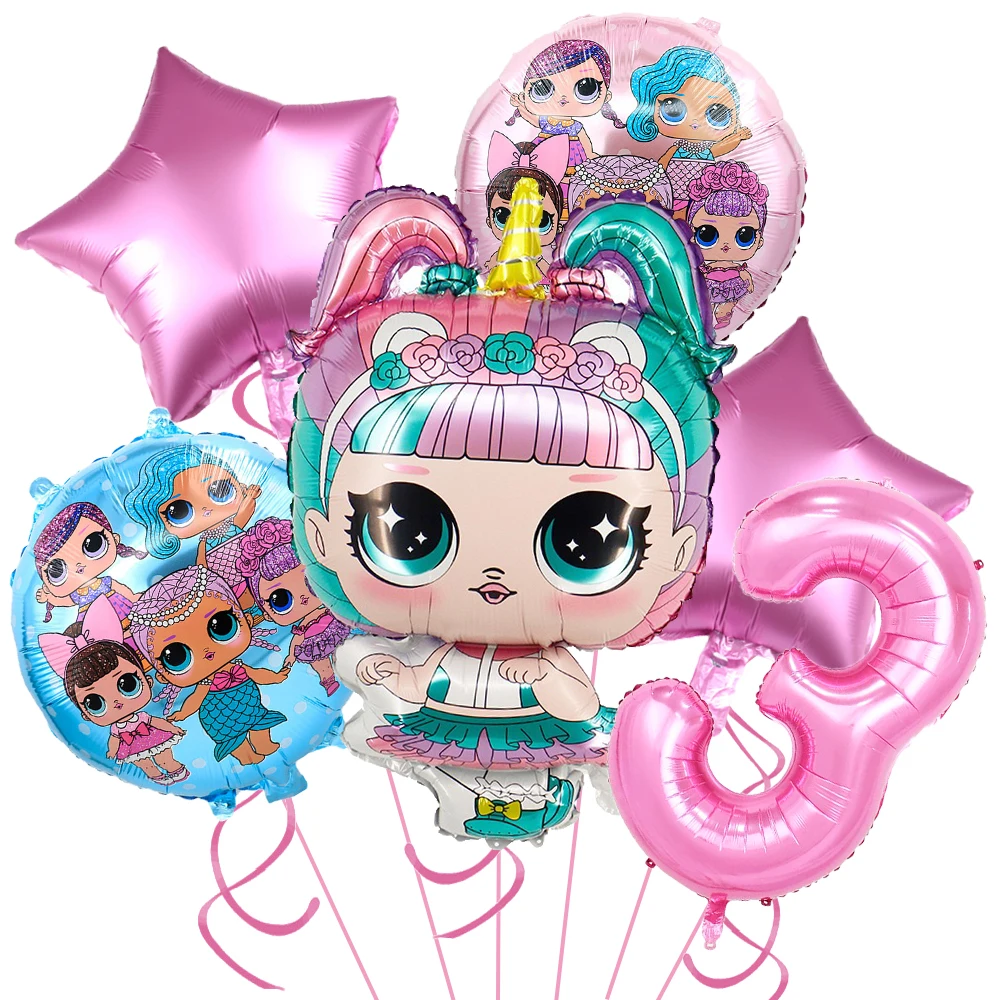lol Überraschung Puppe Geburtstag Party Thema Dekorationen Ballon Paket Papier Kuchen Topper Banner Teller Tassen für Baby Shower Versorgung