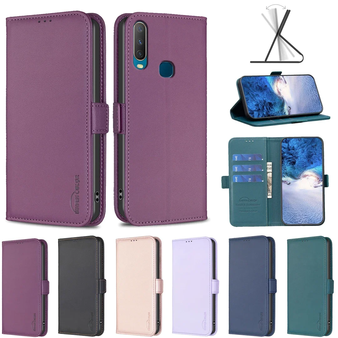 Tiny era Leather case Anti-fall wallet Phone cases Flip For VIVO Y17 Y20 Y51 2020 Y51A Y51S Y12