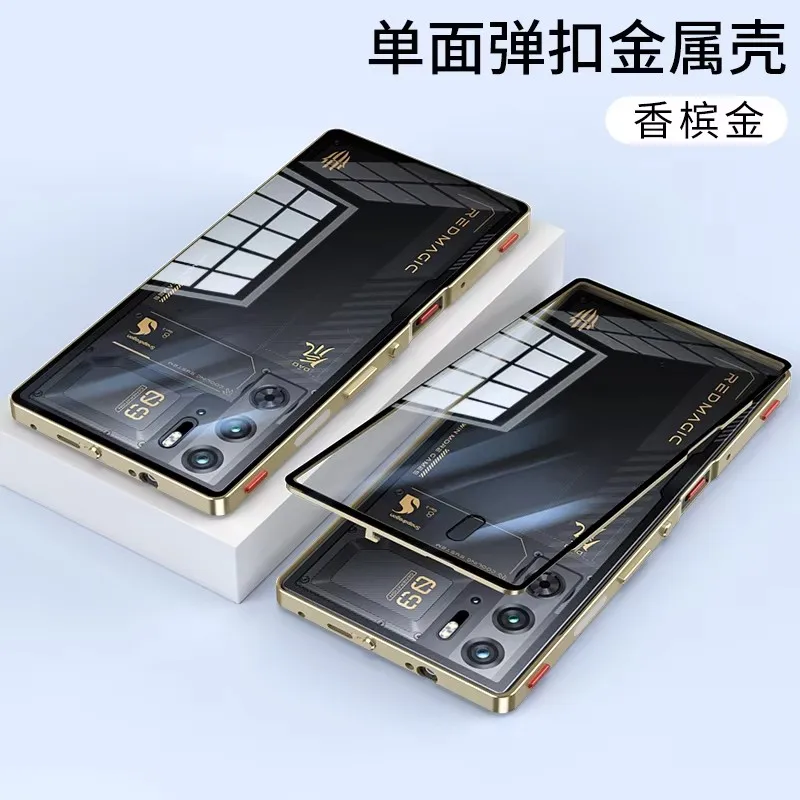 

For Red Magic 9S Pro Case Transparent Phone Acrylic Back Cover For Nubia RedMagic 10 10S Pro Plus Aluminium Alloy Metal Frame