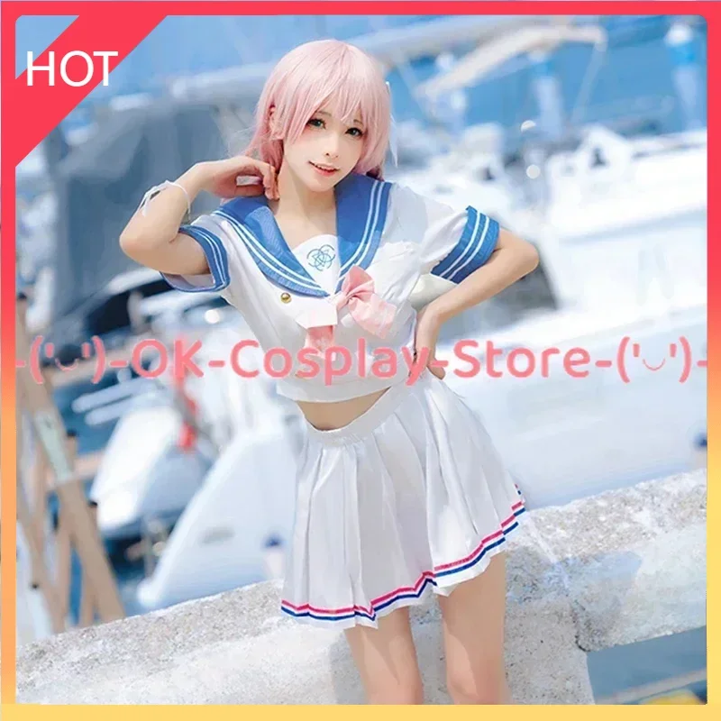 

[Custom Made] Game Blue Archive Urawa Hanako Cosplay Costume Women Cute Sailor Dress Halloween Party Suit Outfits Top Skirts