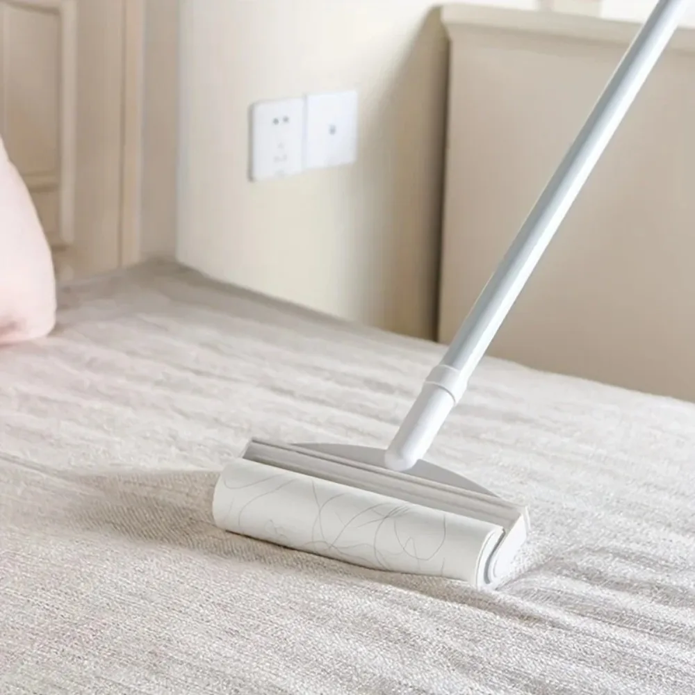 Long Handled Cotton Roller, Sofa Carpet Cleaner, Large Adhesive Tear Off Brush, Pet Hair Removal Roller，Lint Roller view 4