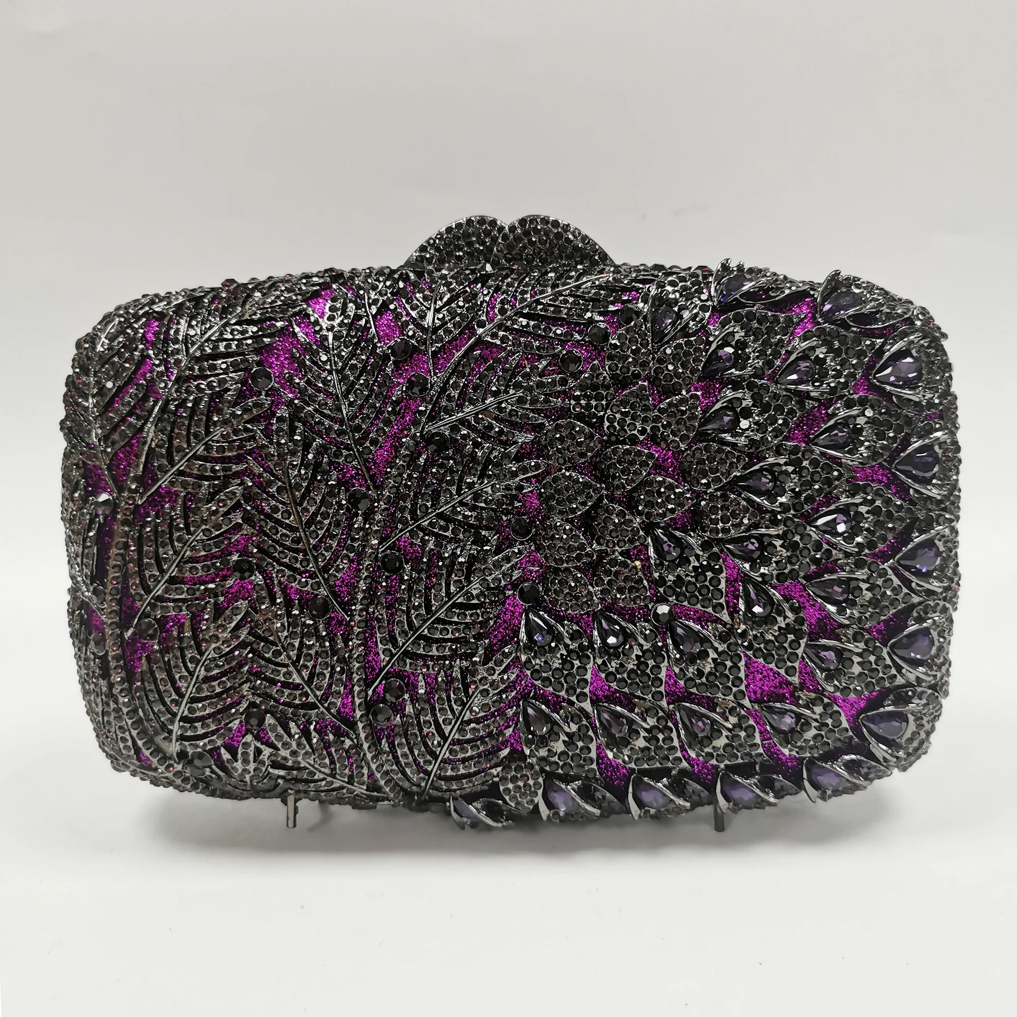 

WHTUOHENG свадебная сумка с фиолетовыми листьями и бриллиантами, вечерний клатч со стразами, официальные клатчи, женская сумка, вечерние сумочки для ужина