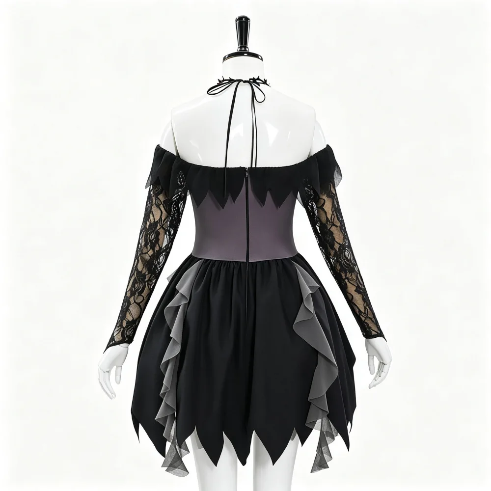 AniLV 2026 Halloween Ghost Bride Skeleton Veil Dress Uniform Outfit Cosplay Costume - view 4