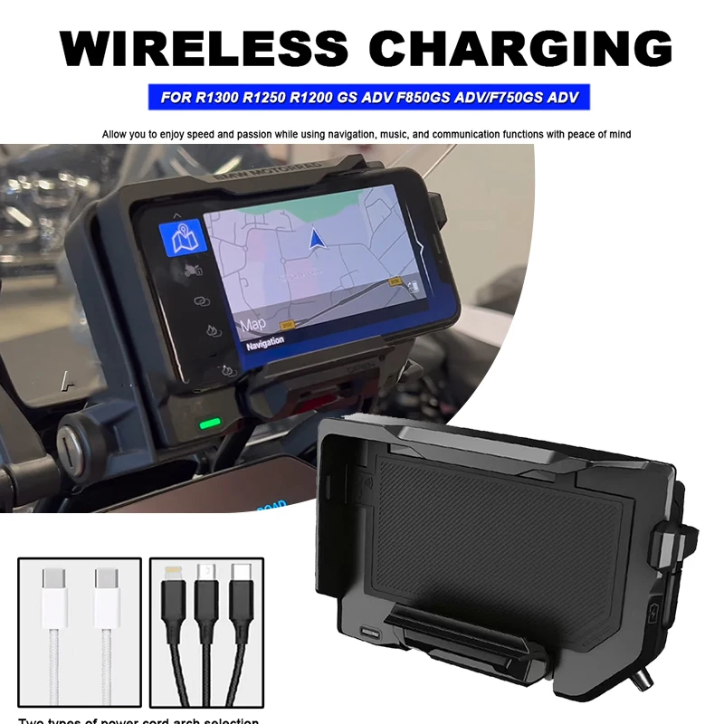

For BMW R1200GS R1250GS Adventure R1300GS F750GS F850GS R1250R New Motorcycle Phone Holder USB Fast Charging Wireless Charger